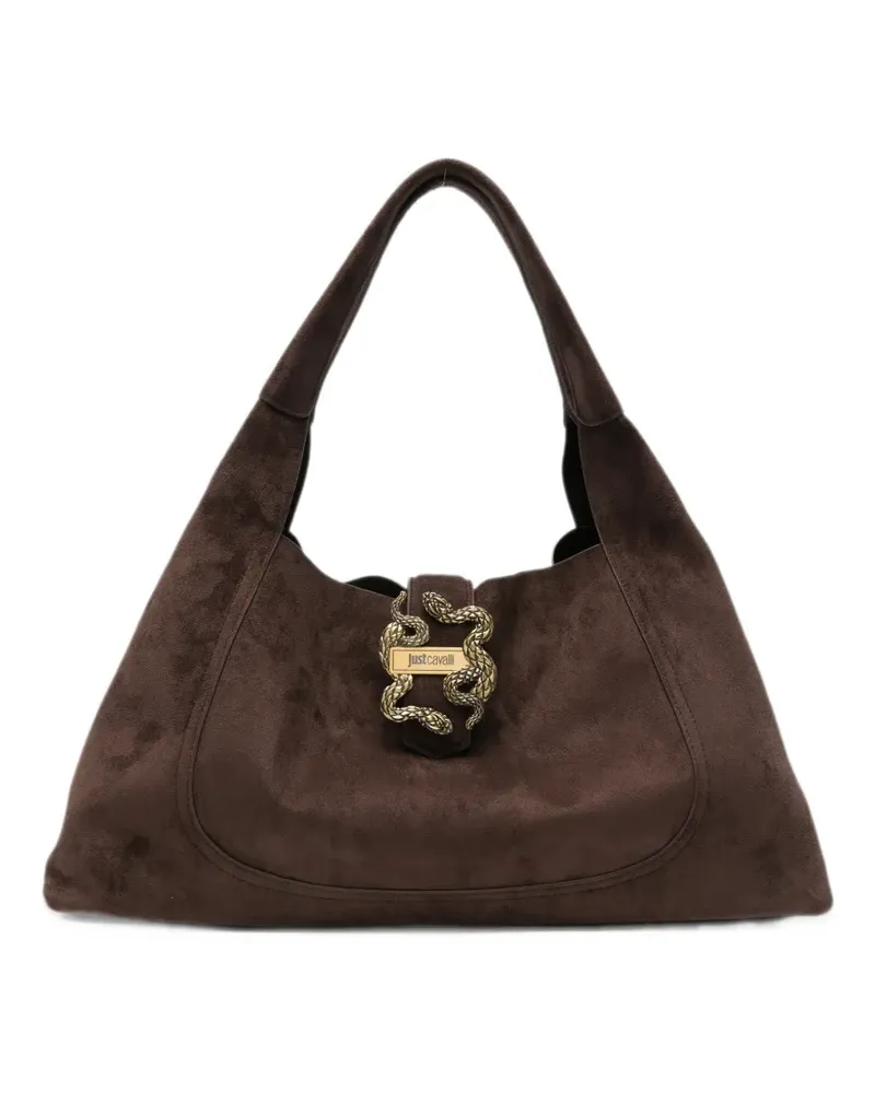 Just Cavalli logo-plaque hobo bag - Braun Braun