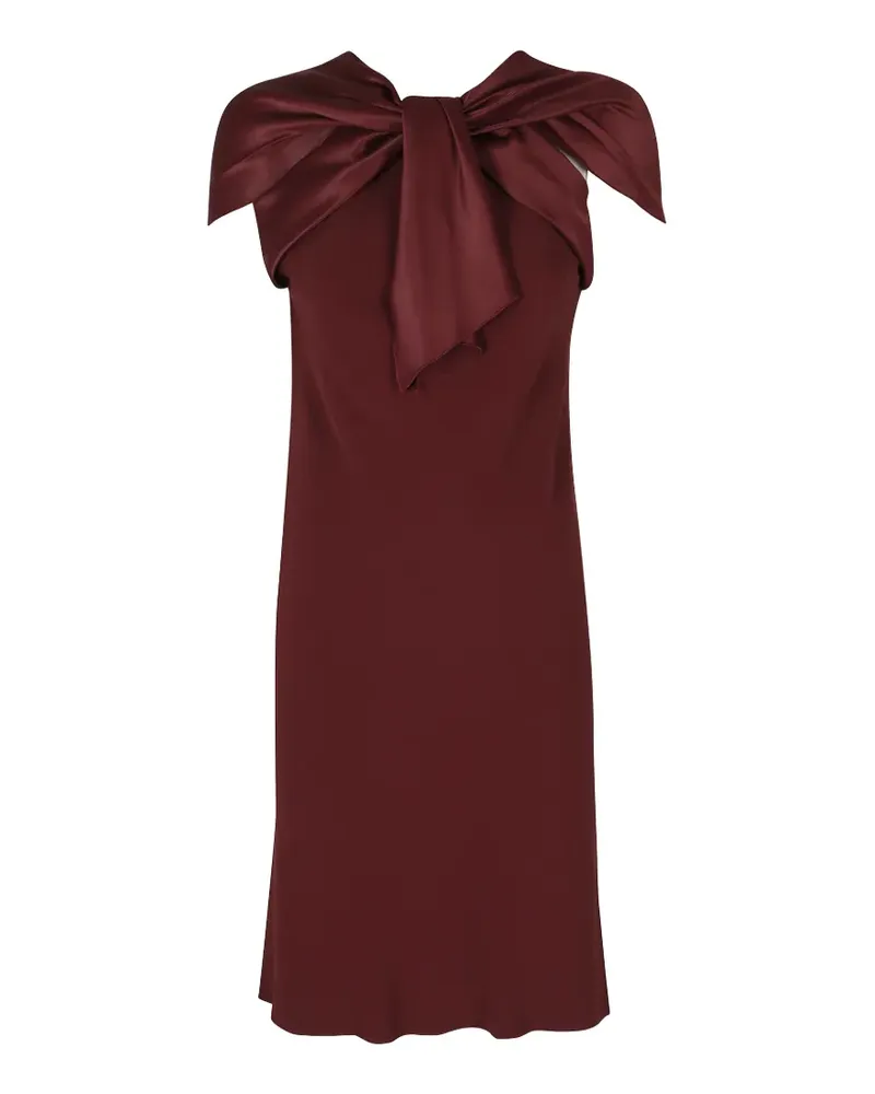 Alberta Ferretti Midikleid aus Seidensatin mit Schleifendetail - Rot Rot