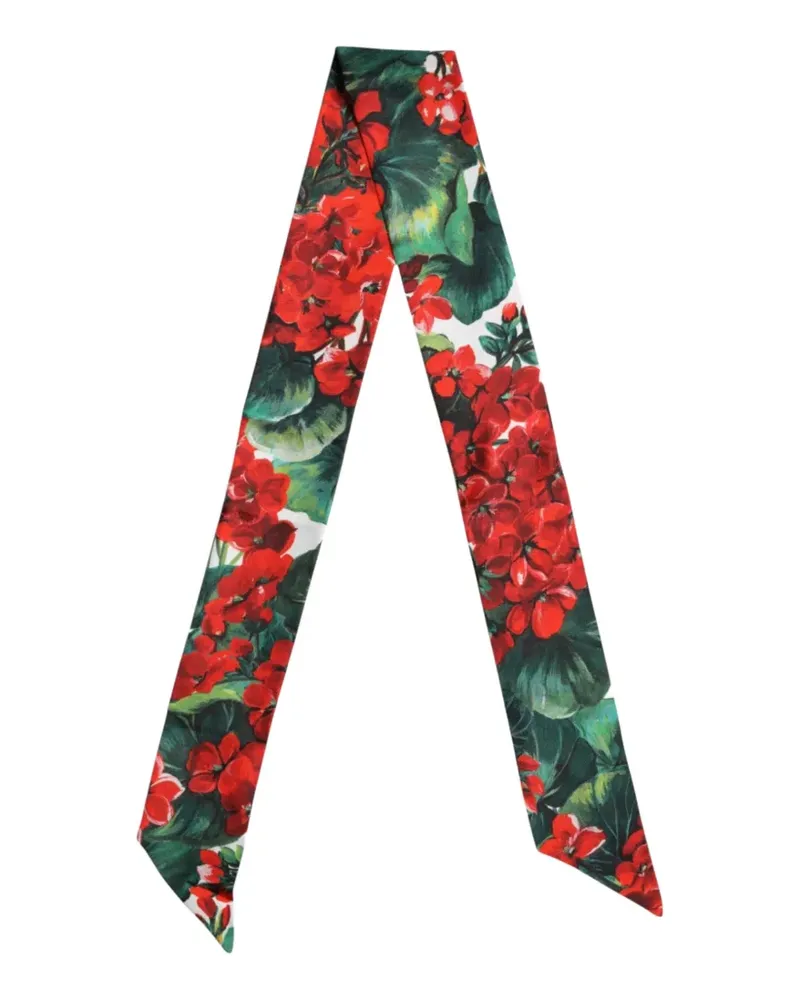 Dolce & Gabbana floral-print skinny scarf - Rot Rot