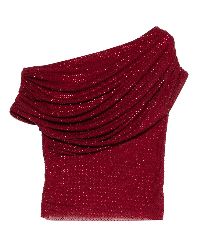 Self-Portrait Drapiertes One-Shoulder-Top - Rot Rot