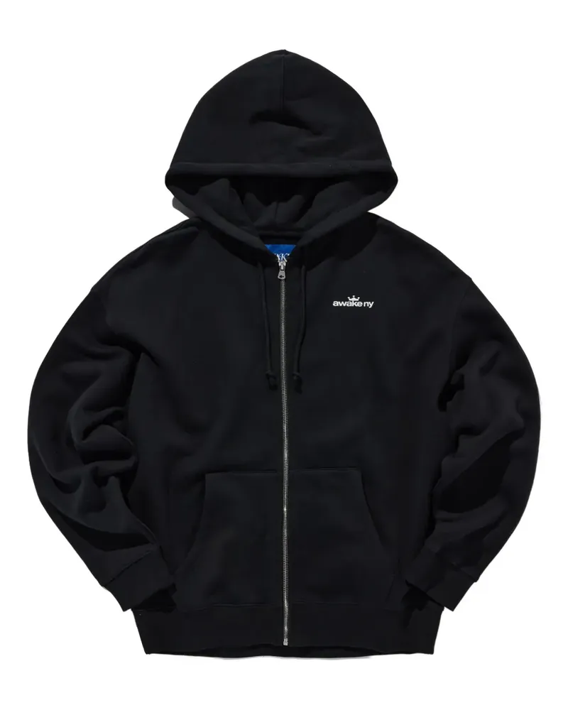 AWAKE NY Kapuzenjacke mit Kronen-Logo - Schwarz Schwarz