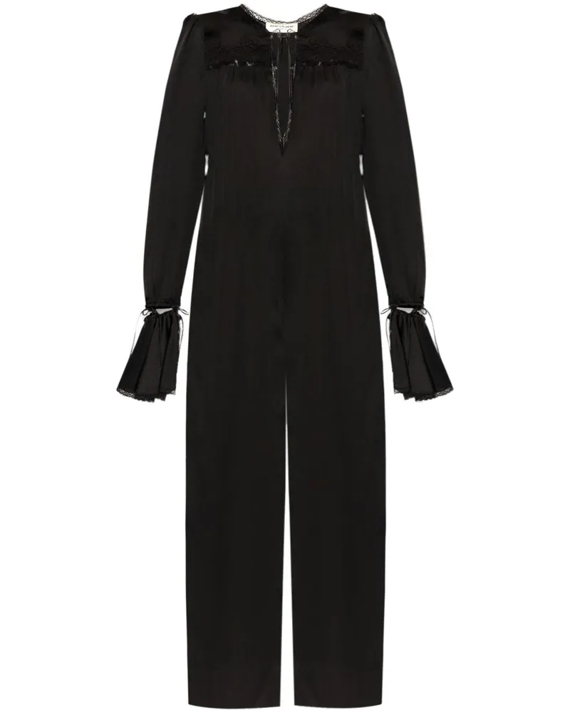 Saint Laurent Jumpsuit mit Kordelzug - Schwarz Schwarz