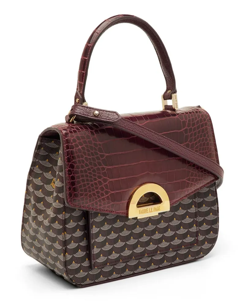 Fauré Le Page croc-embossed leather satchel bag - Rot Rot
