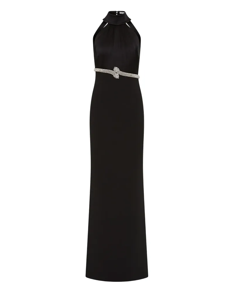 Rebecca Vallance Verziertes Lilith Neckholder-Kleid - Schwarz Schwarz
