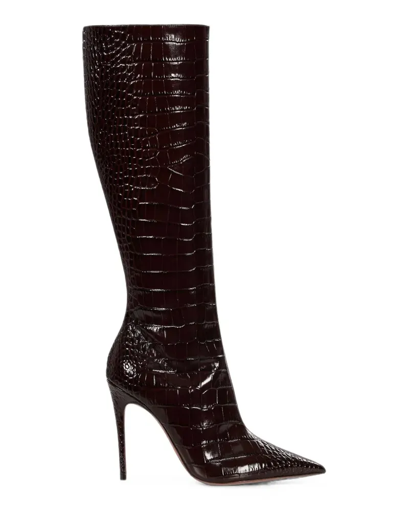 Paris Texas Vera croc-effect knee-high boots - Braun Braun