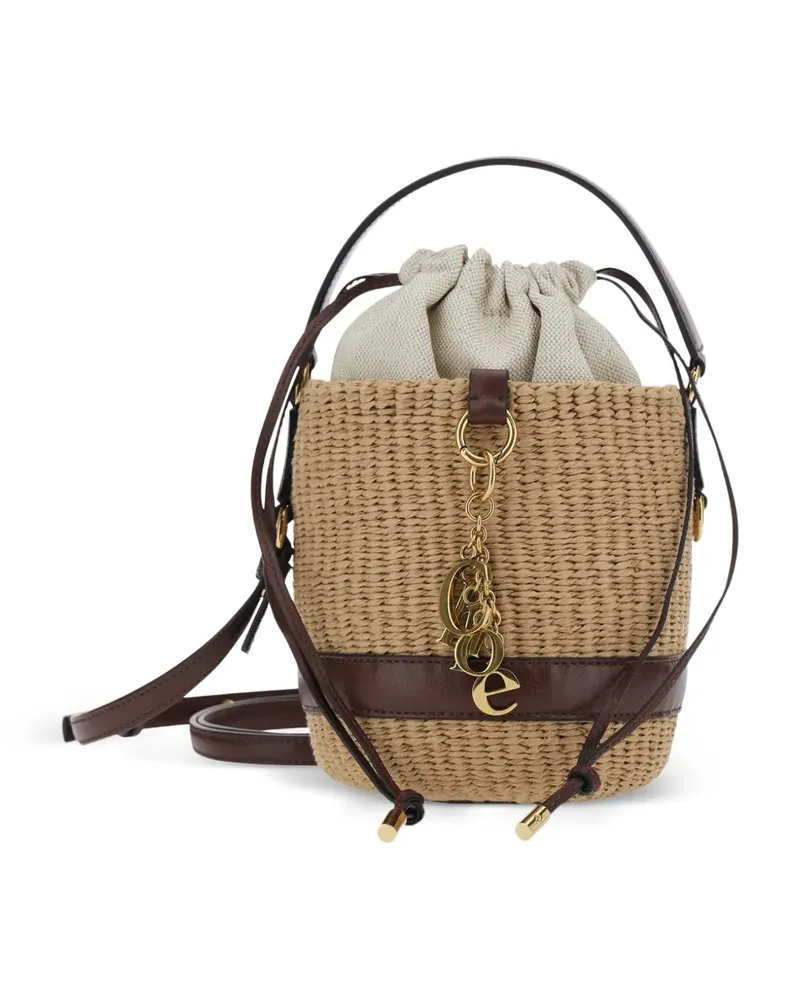 Chloé charm-embellished bucket bag - Nude Nude