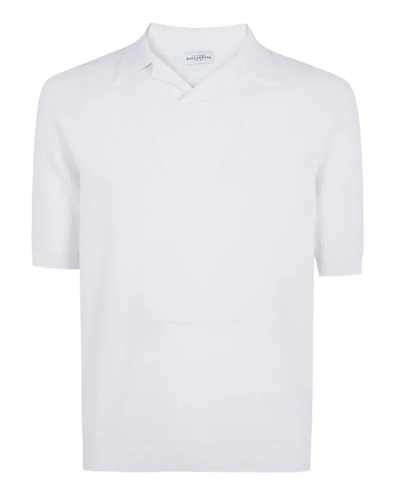 Ballantyne waffle-knit collared T-shirt - Weiß Weiß