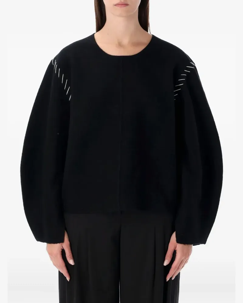 The Garment Oslo Pullover mit Ziernähten - Schwarz Schwarz