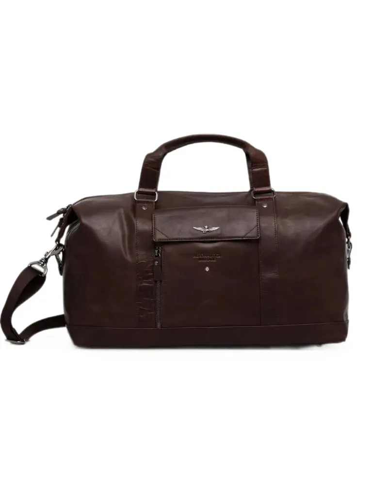 Aeronautica Militare leather holdall - Braun Braun