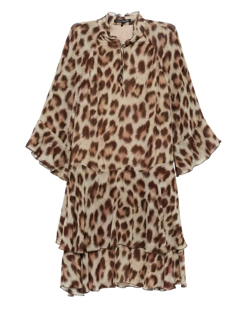 Luisa Cerano Midikleid mit Leoparden-Print - Braun Braun