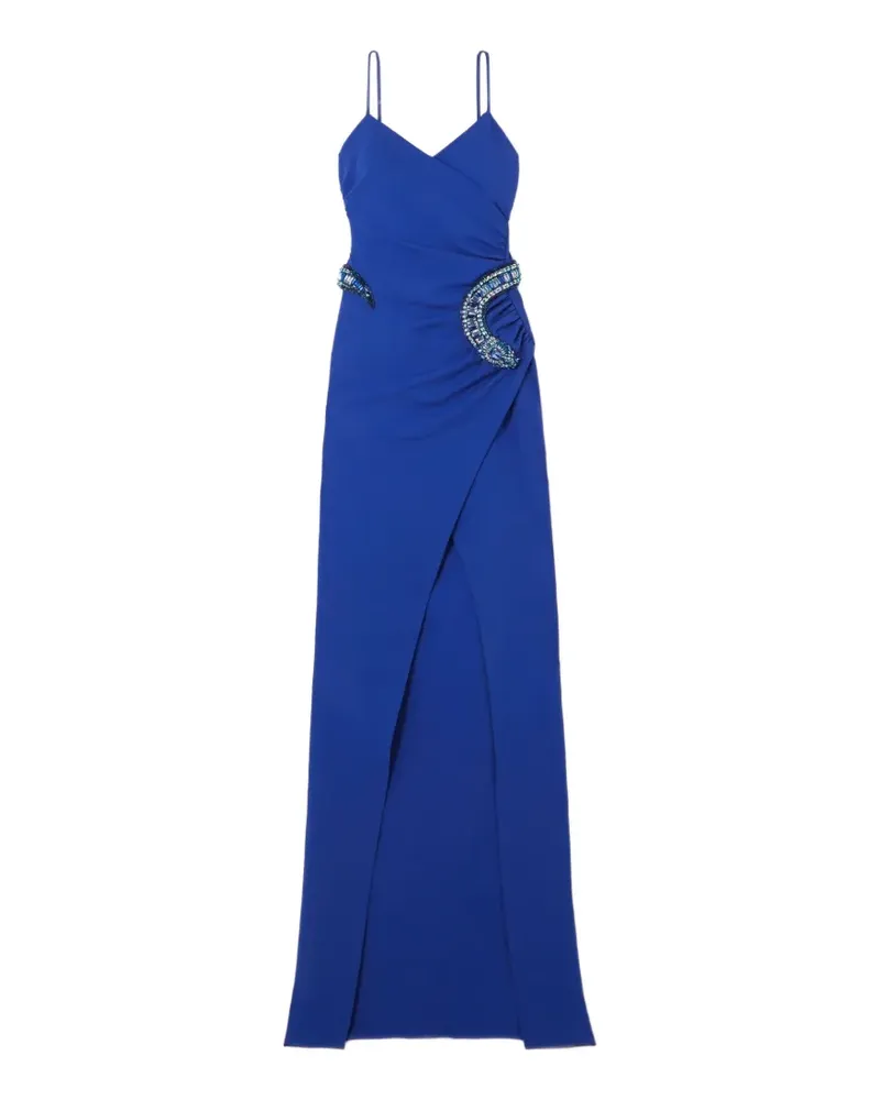 Balmain embellished wrap-effect maxi dress - Blau Blau