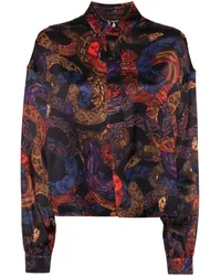 Just Cavalli Hemd mit "Apocalypse Snake"-Print Schwarz