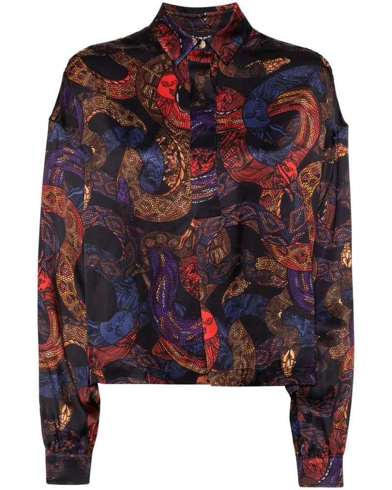 Just Cavalli Hemd mit "Apocalypse Snake"-Print - Schwarz Schwarz