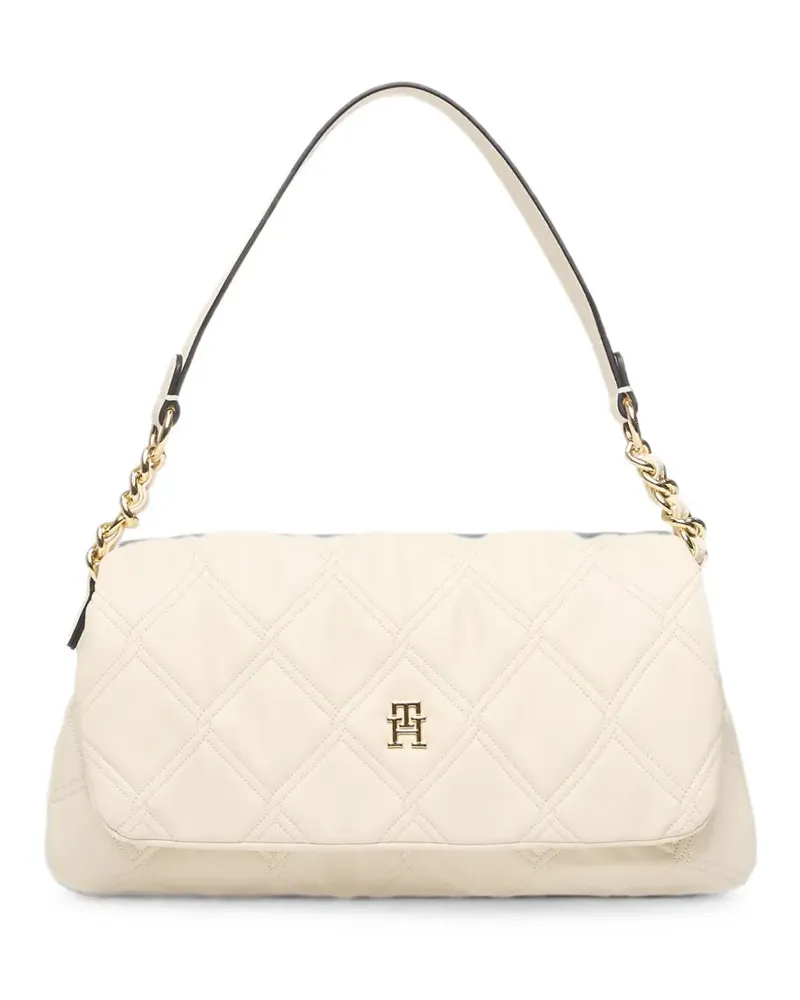 Tommy Hilfiger quilted-finish logo-plaque shoulder bag - Nude Nude