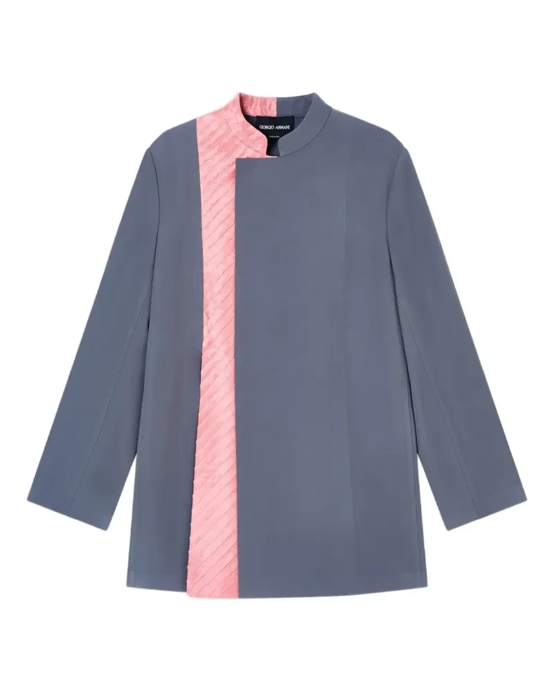 Giorgio Armani panelled Mandarin-collar coat - Grau Grau