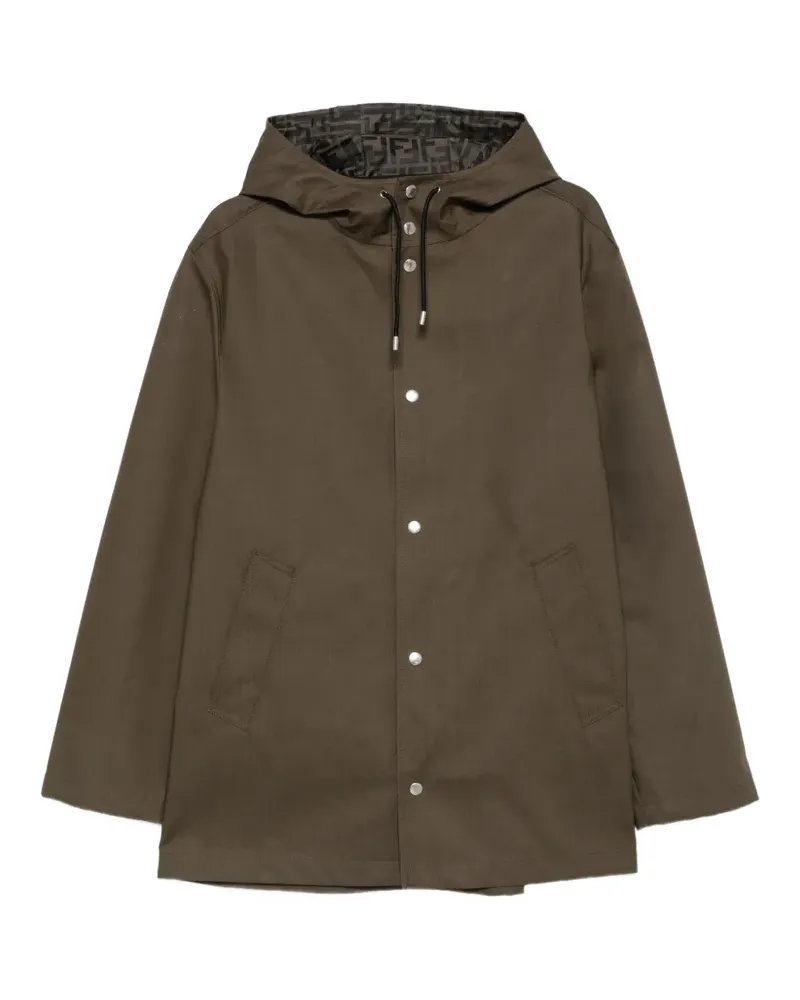 Fendi FF-monogram-print hooded parka - Grün Grün