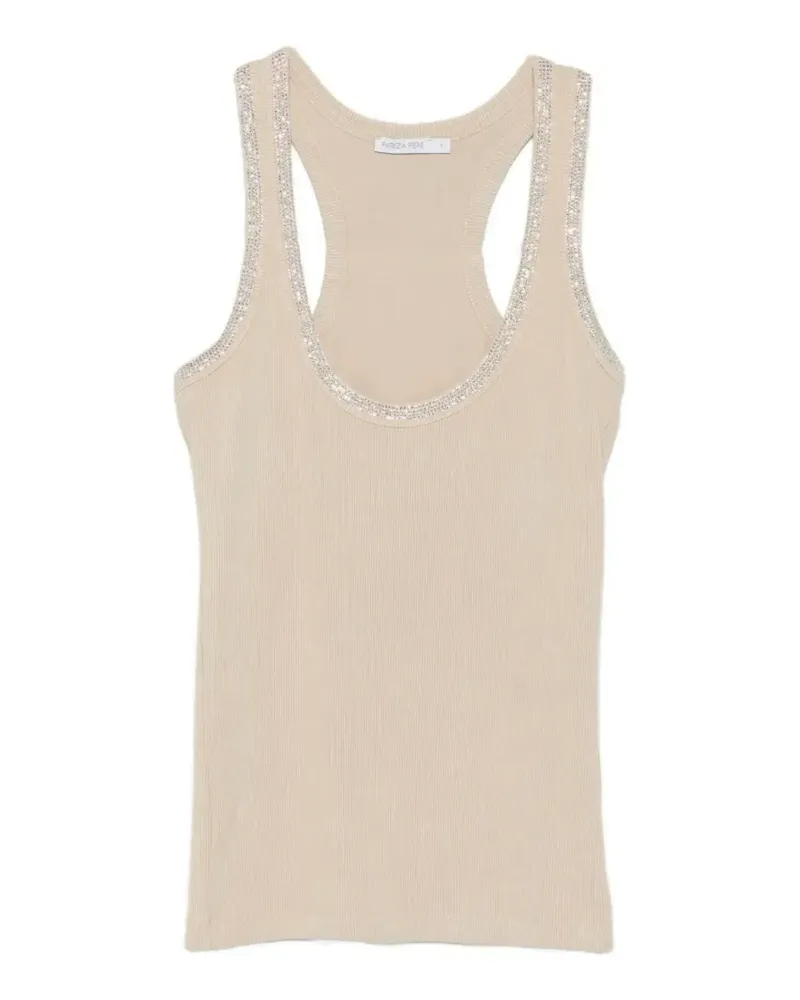 Patrizia Pepe rhinestone-embellished tank top - Nude Nude