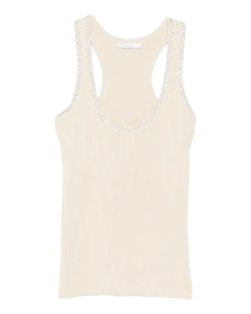 Patrizia Pepe rhinestone-embellished tank top - Nude Nude