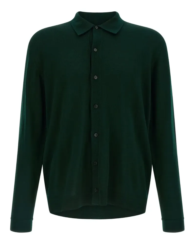 Roberto Collina Geknöpfter Cardigan mit Hemdkragen - Grün Grün