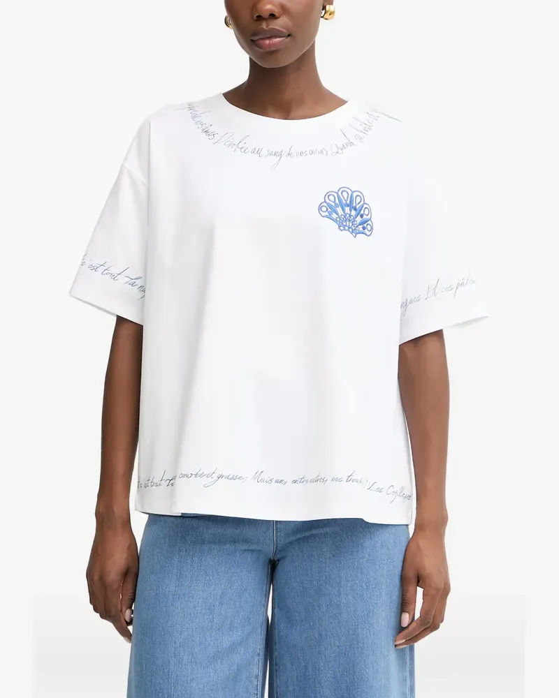 Twin-Set embroidered shell-patch T-shirt - Weiß Weiß