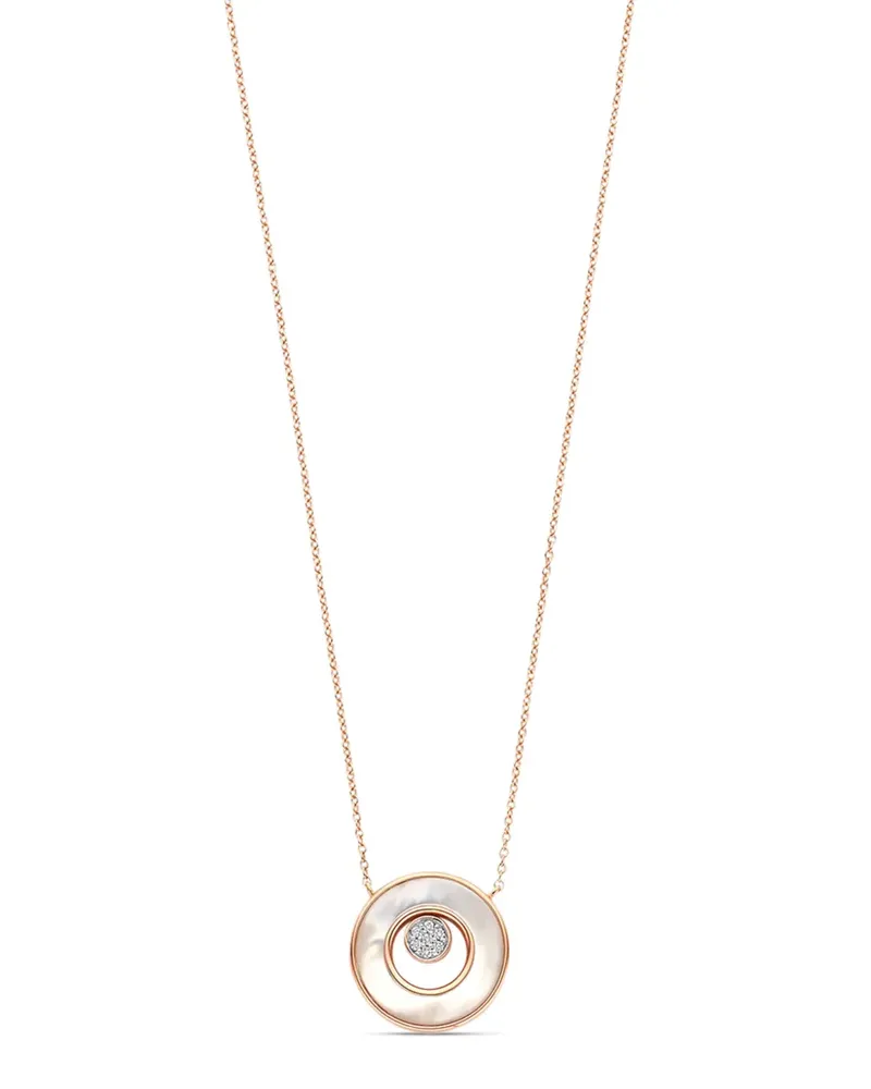 TIRISI 18kt Amsterdam Rotgoldhalskette mit Malachit und Diamanten - Rosa Rosa