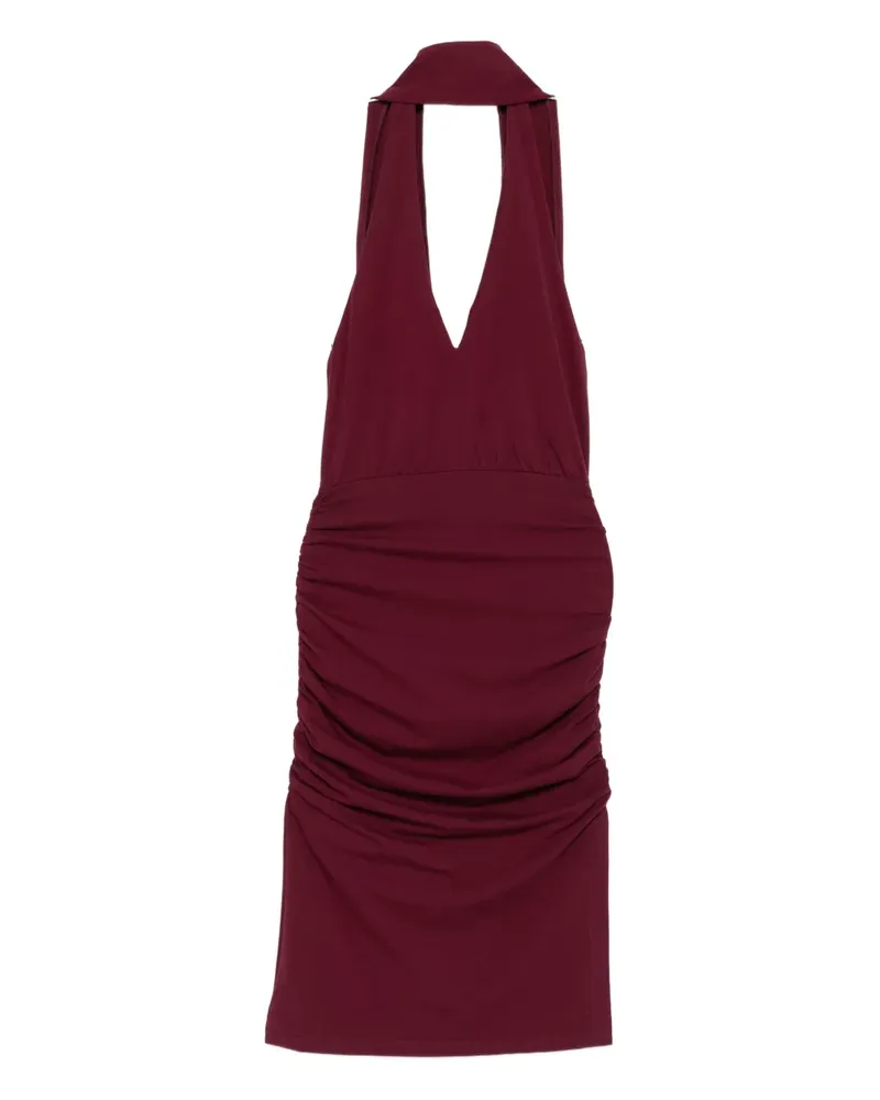 Rowen Rose Drapiertes Minikleid mit V-Ausschnitt - Rot Rot