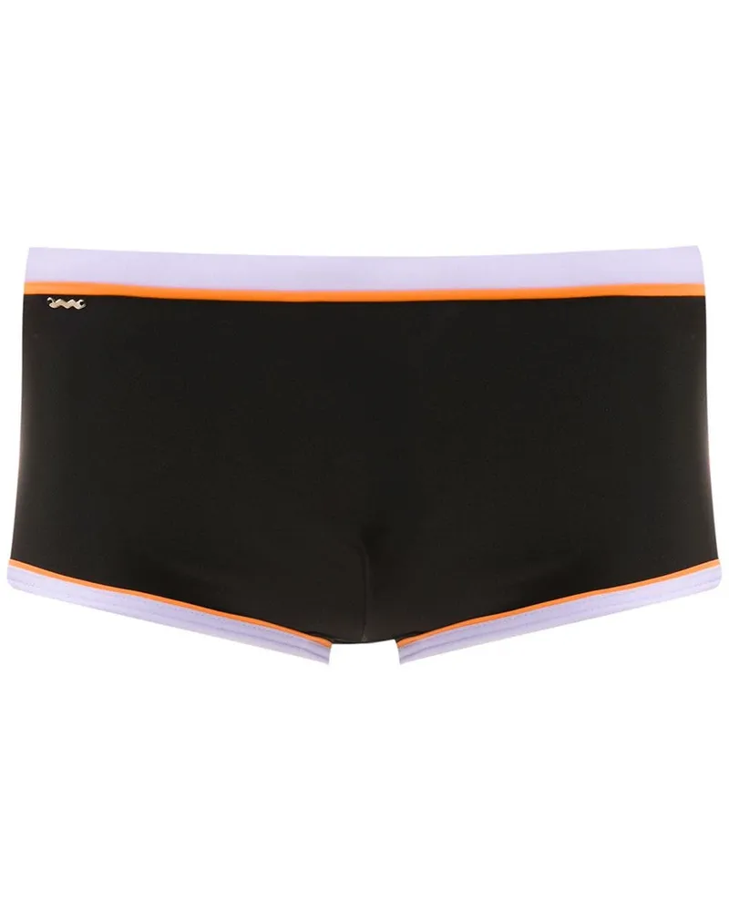 Amir Slama Badehose in Colour-Block-Optik - Schwarz Schwarz