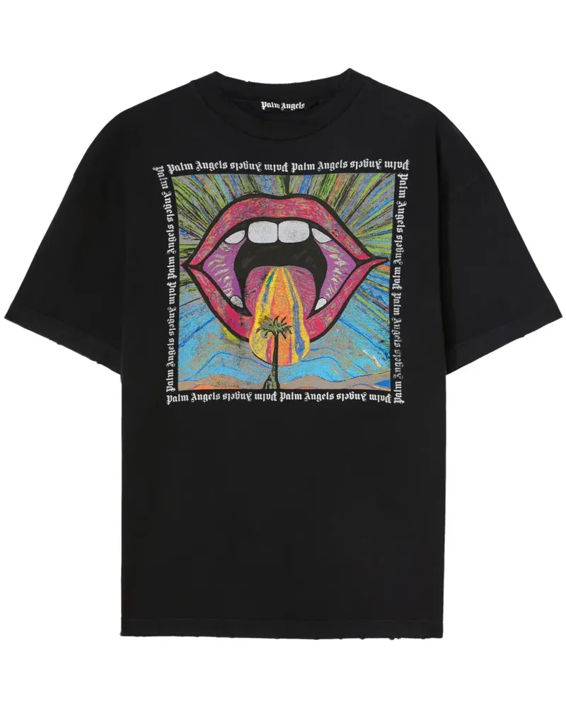 Palm Angels Crazy Mouth T-Shirt - Schwarz Schwarz