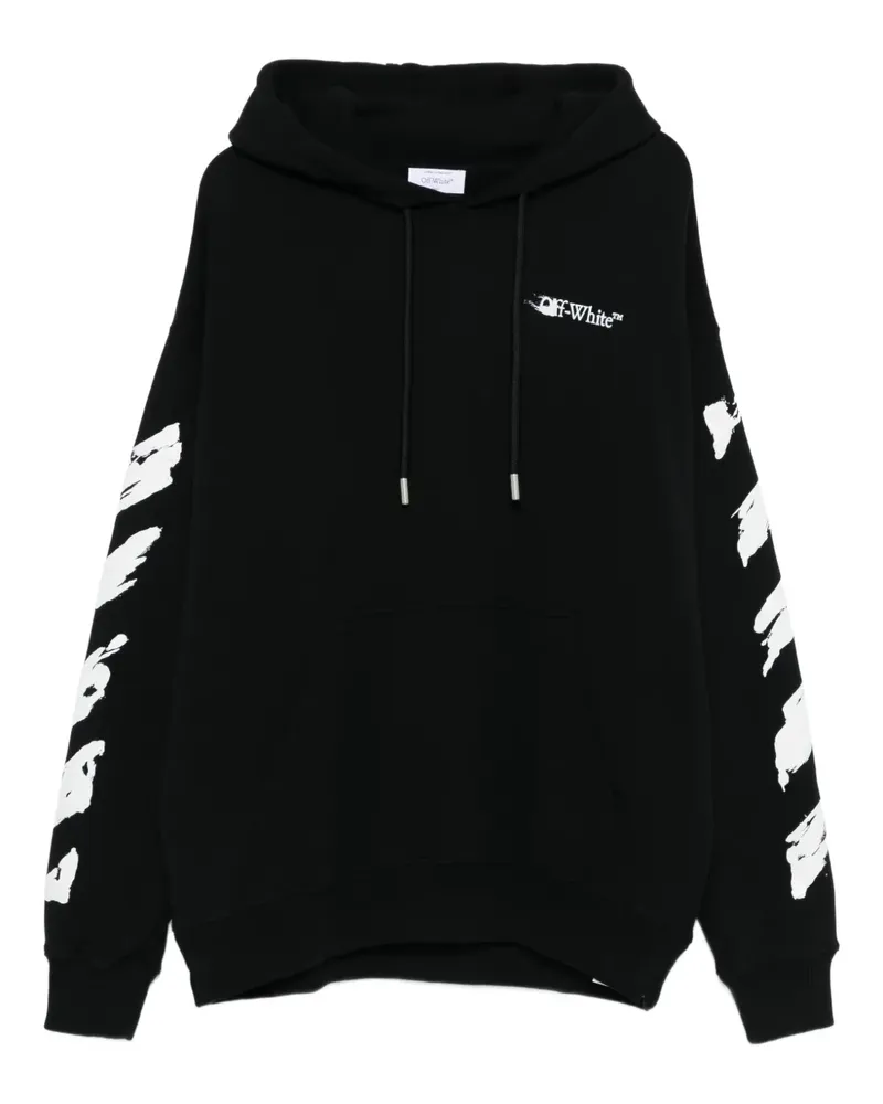 OFF-WHITE Hoodie mit Pinselstrich-Print - Schwarz Schwarz