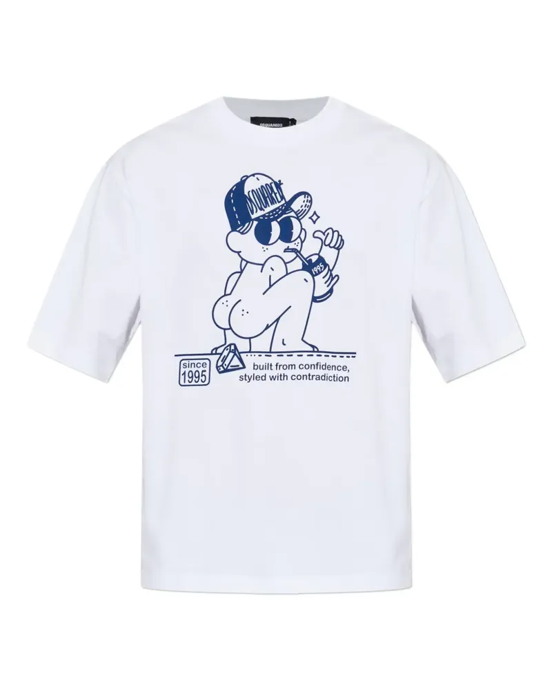 Dsquared2 T-Shirt mit grafischem Print - Weiß Weiß