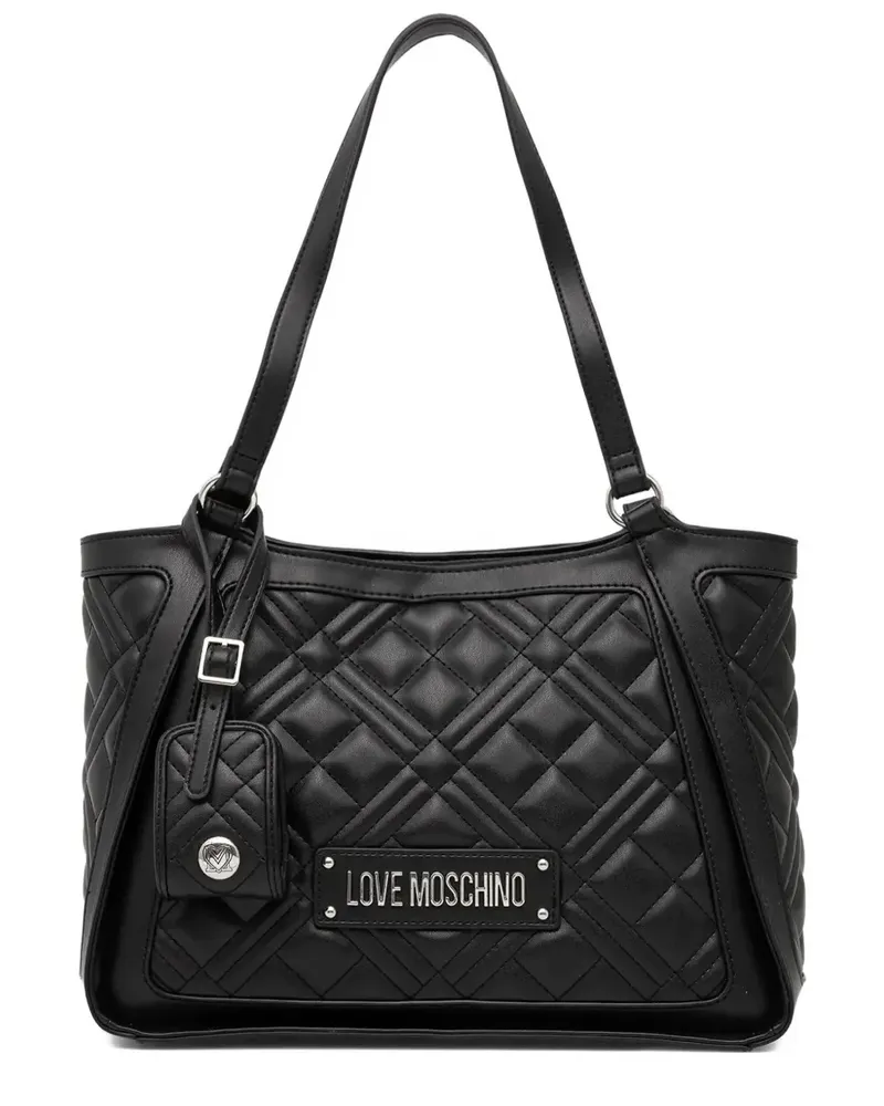 Moschino Mittelgroße gesteppte Tote Bag - Schwarz Schwarz