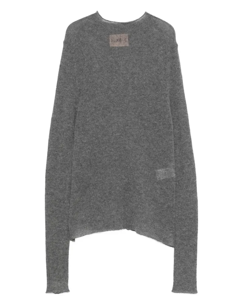 PLAN C Strickpullover mit Rundhalsausschnitt - Grau Grau