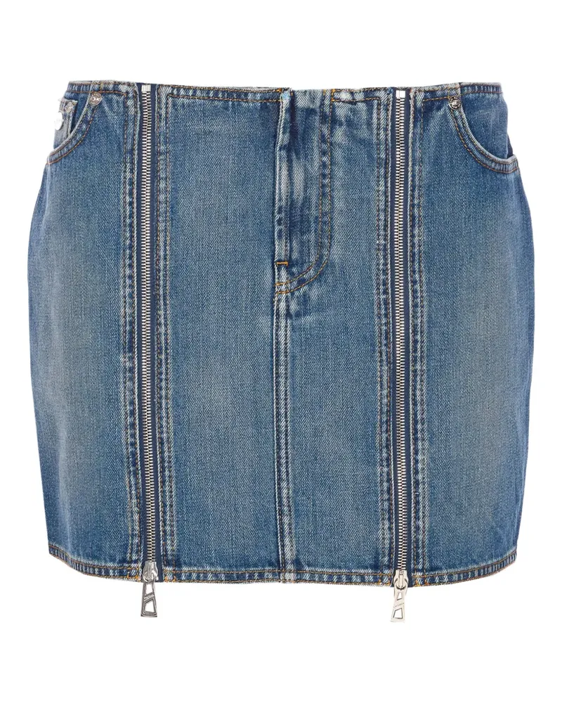 Jean Paul Gaultier zip-detail denim mini skirt - Blau Blau