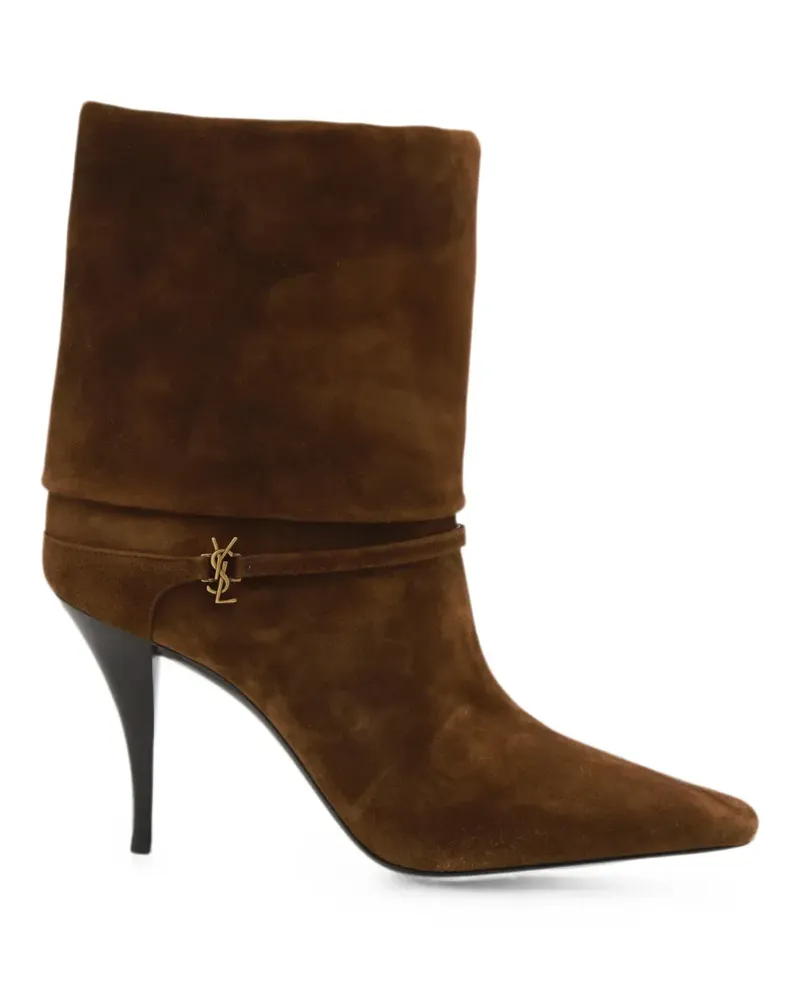 Saint Laurent Niki suede ankle boots - Braun Braun
