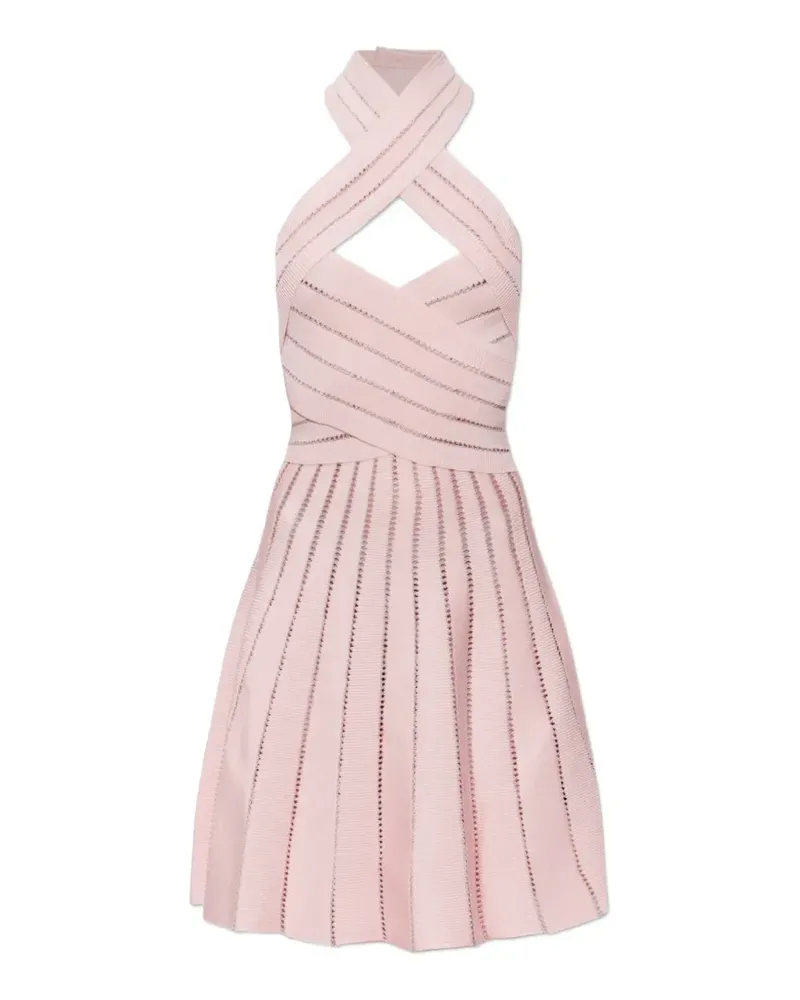 Balmain cross-strap backless mini dress - Rosa Rosa