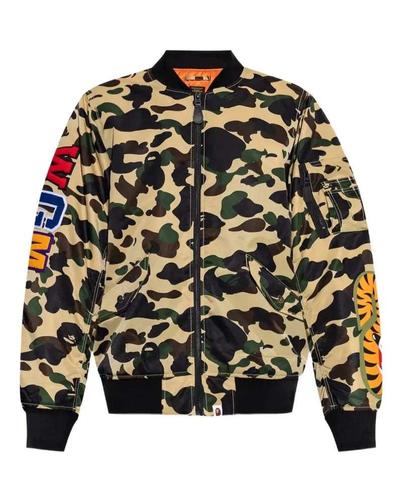 BAPE Bomberjacke mit Camouflagemuster - Gelb Gelb