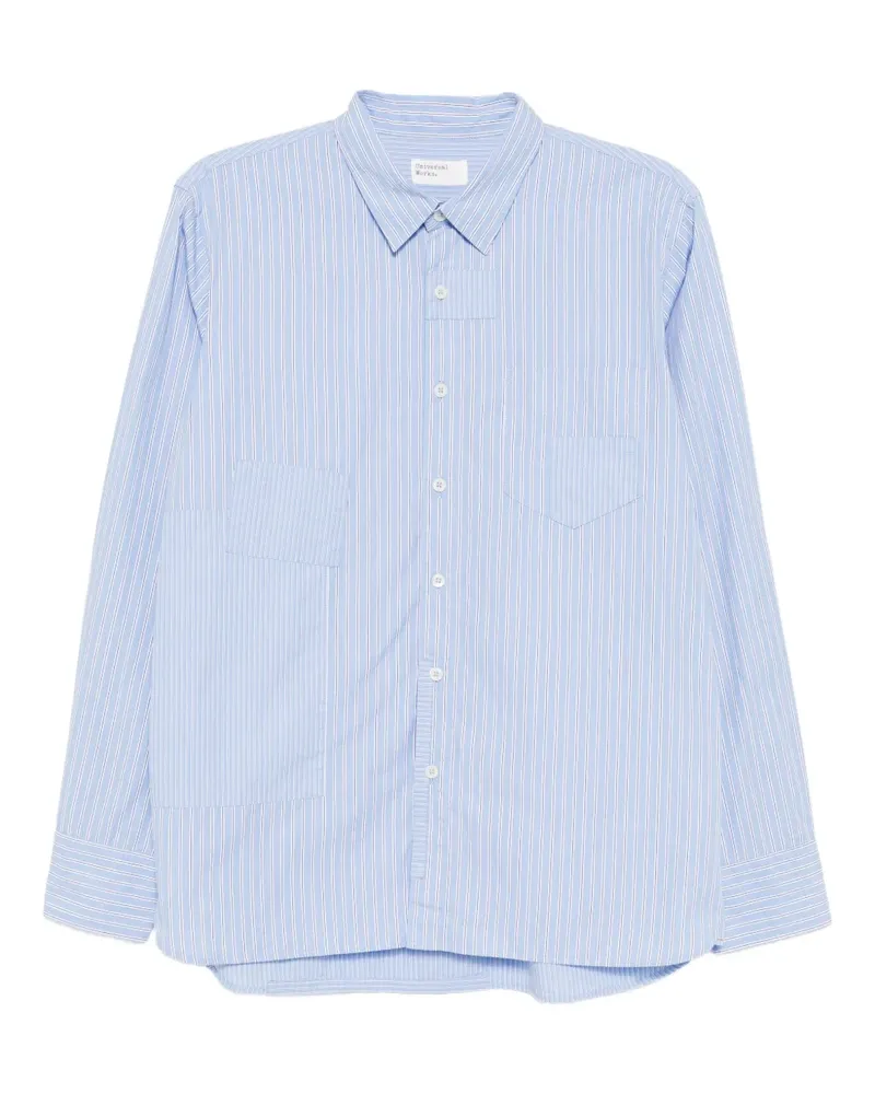 Universal Works Hemd mit Patches - Blau Blau