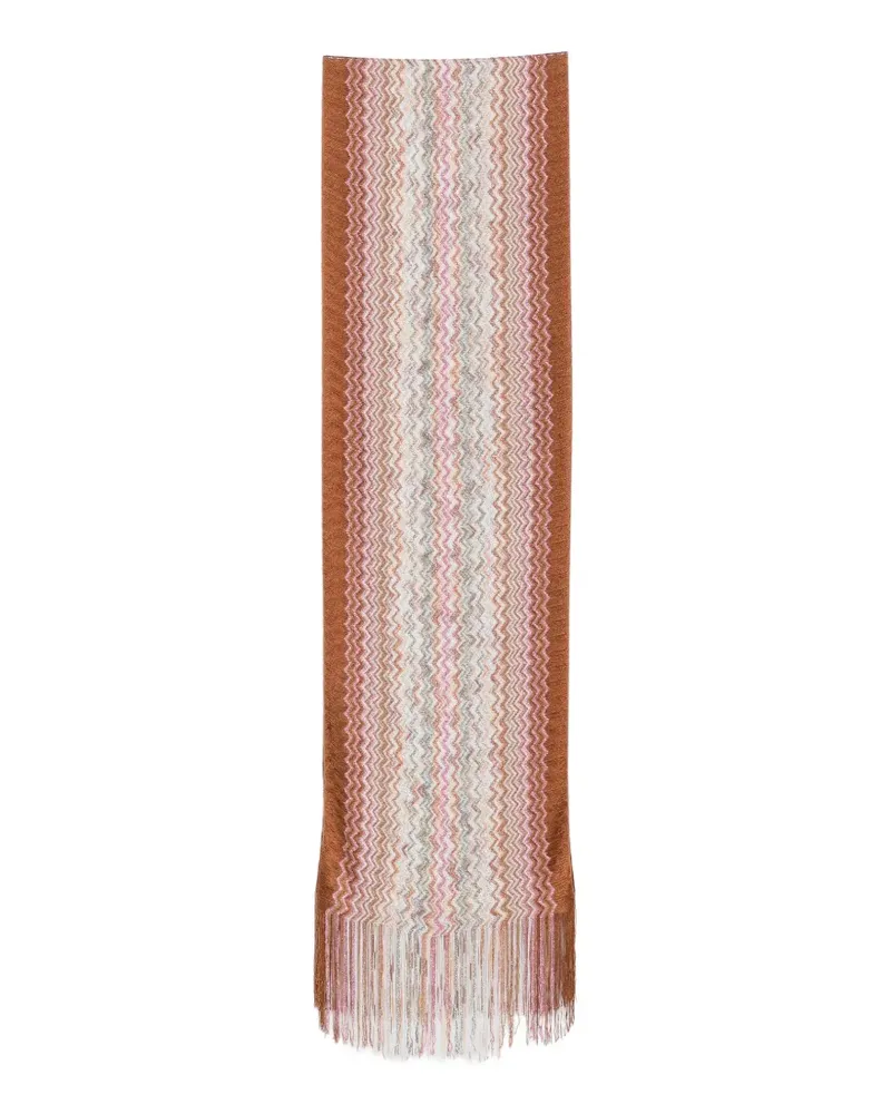 Missoni zigzag fringed scarf - Braun Braun