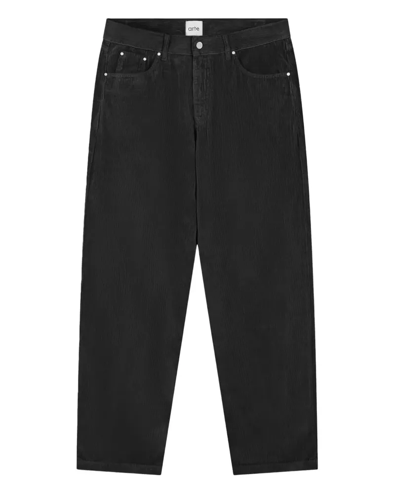 Arte Antwerp Tapered-Hose aus Cord - Schwarz Schwarz
