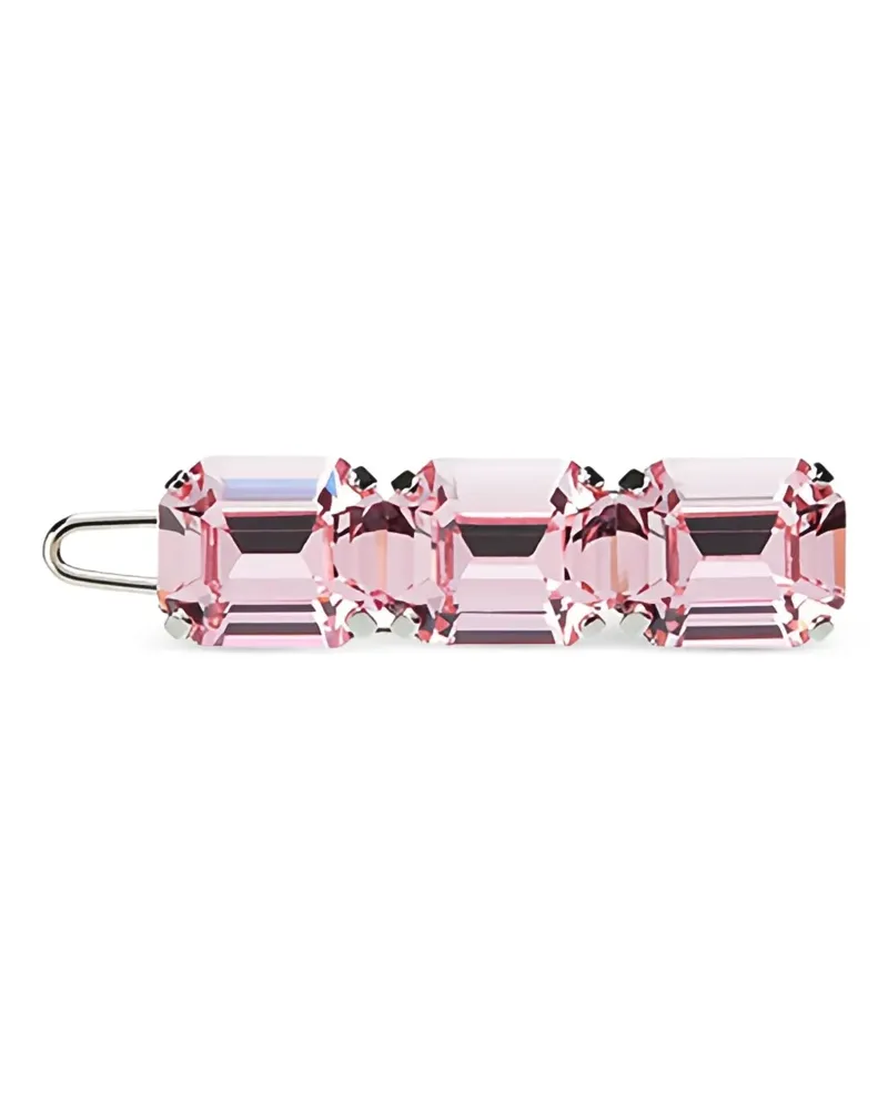 Maison Michel Kristall-Haarspange mit Smaragdschliff - Rosa Rosa