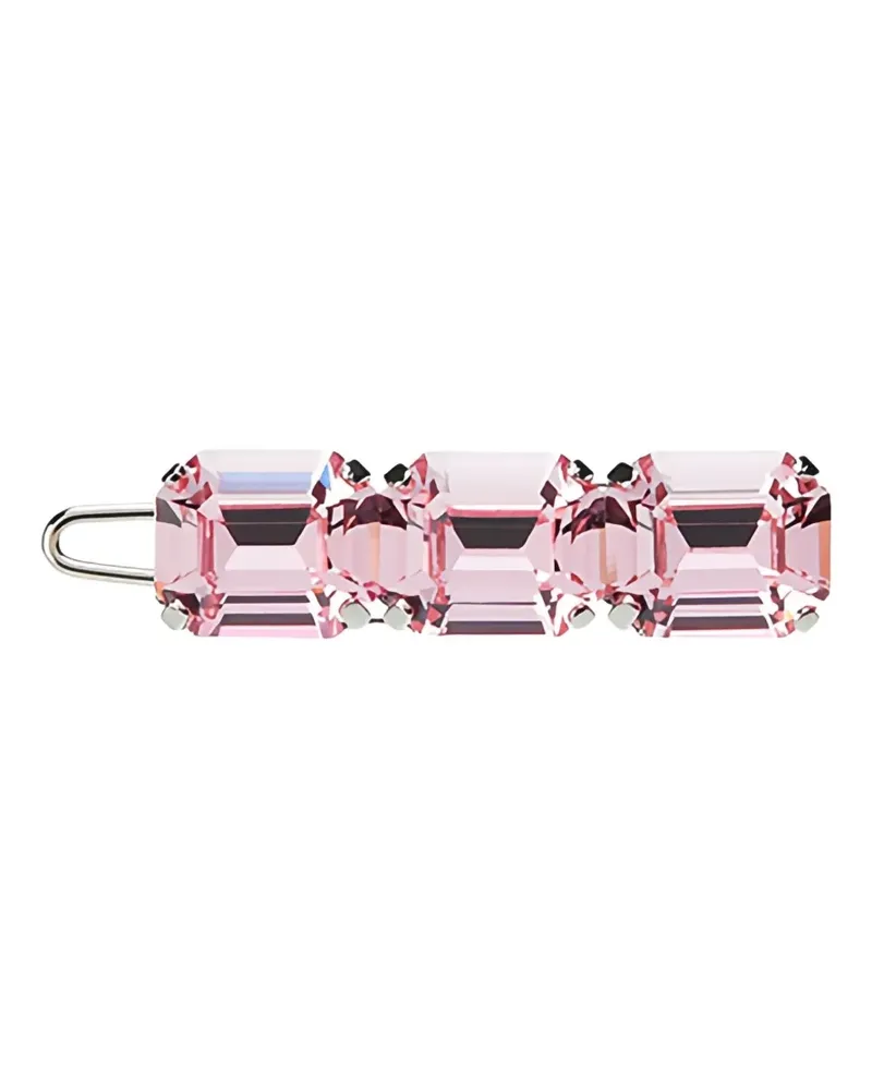 Maison Michel Kristall-Haarspange mit Smaragdschliff - Rosa Rosa
