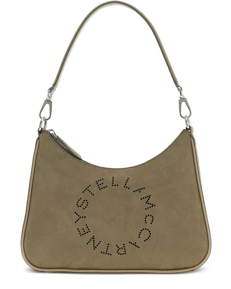 Stella McCartney Kleine Hobo Schultertasche mit Logo - Grau Grau