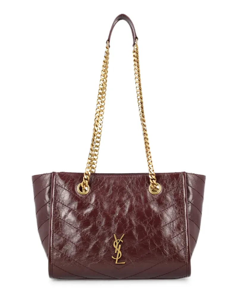Saint Laurent chevron-quilted leather tote bag - Rot Rot