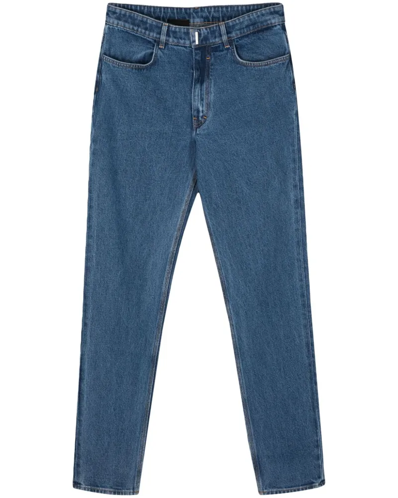 Givenchy Slim-Fit-Jeans mit Logo-Schild - Blau Blau
