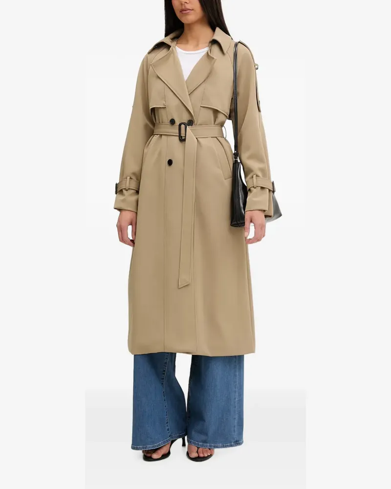 VICOLO double-breasted belted trench coat - Nude Nude