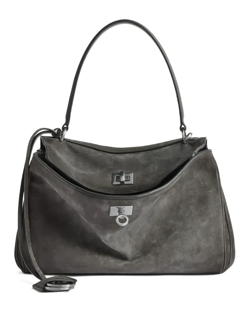 Balenciaga Schultertasche mit Drehverschluss - Grau Grau