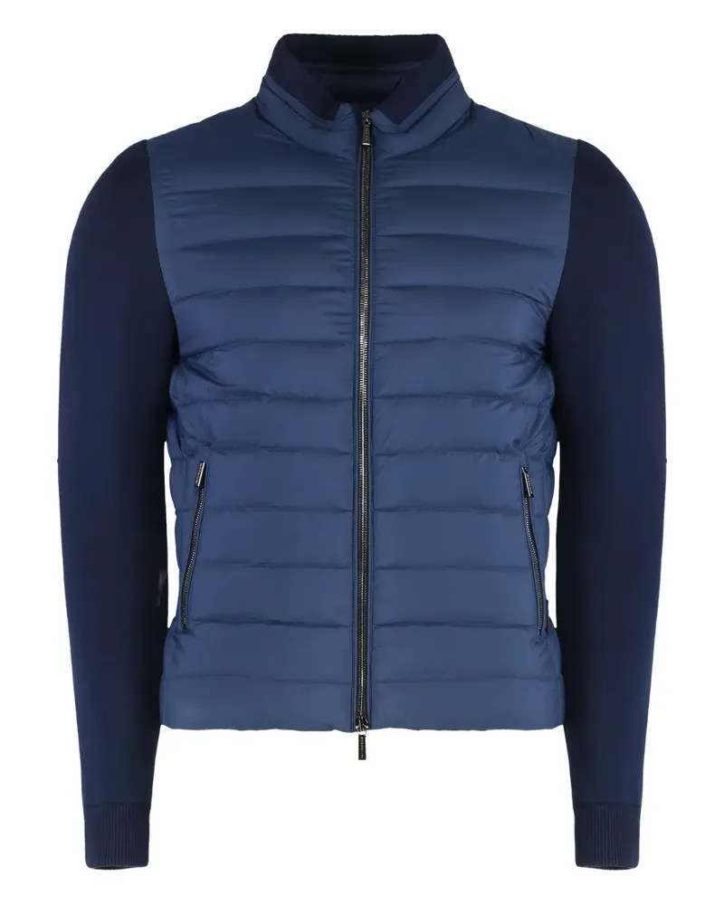 MOORER Bomberjacke mit gestrickten Ärmeln - Blau Blau