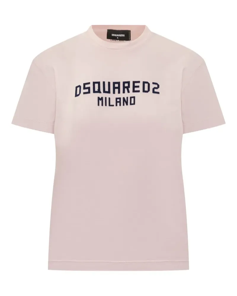 Dsquared2 T-Shirt mit Logo-Stickerei - Rosa Rosa