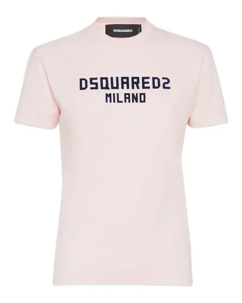 Dsquared2 T-Shirt mit Logo-Stickerei - Rosa Rosa