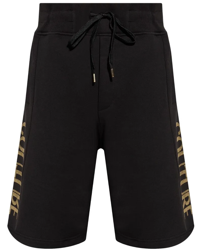 Versace Jeans Shorts mit Logo-Print Schwarz